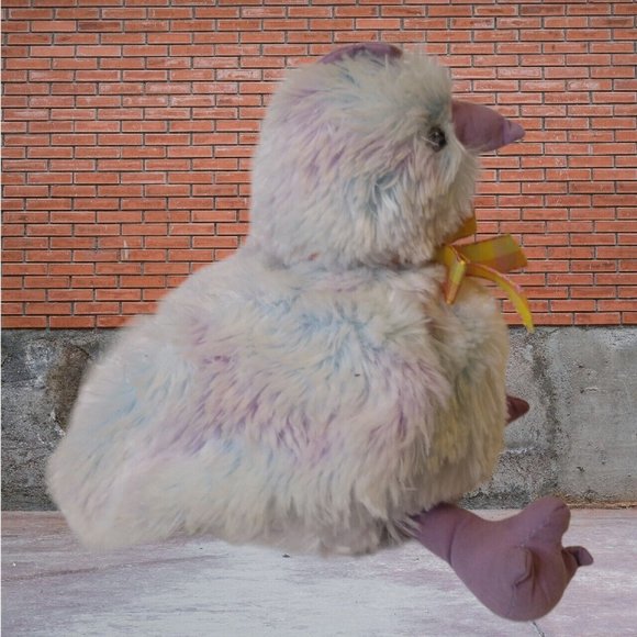 GOFFA Easter Chirping White Baby Bird with Purple Trim & Yellow Paid Bow 6" Toy - Picture 7 of 15